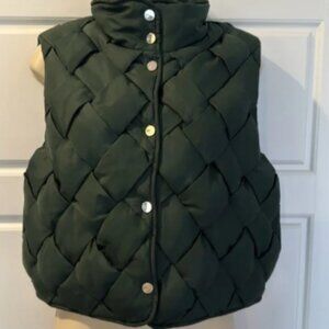 Jason Wu Green Puffer Vest Weaving Vest Women Gilet small